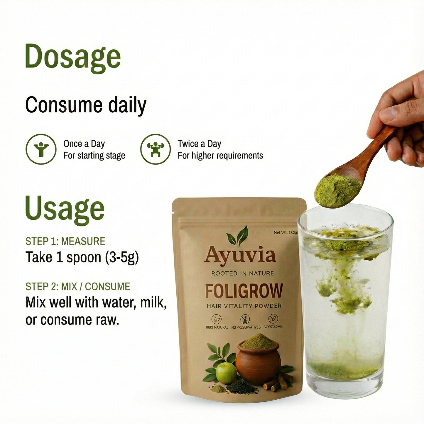 Foligrow - Herbal Hair Nourishment Powder (150g)